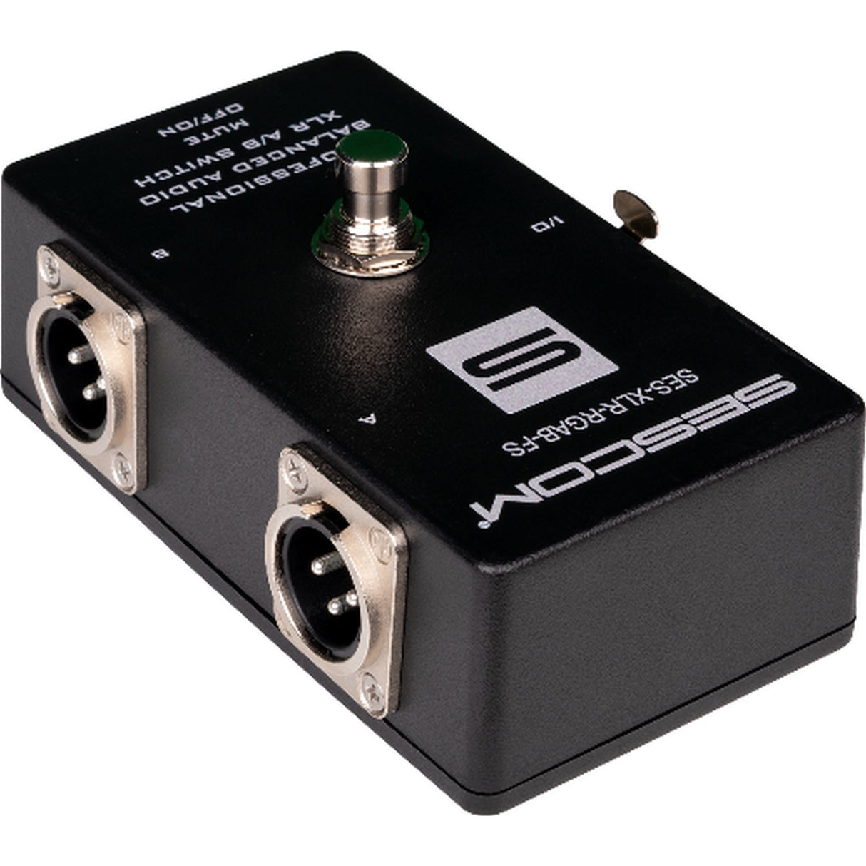 Sescom SES-XLR-RGAB-FS Passive Balanced Audio XLR A/B Reverse Gender Footswitch with Toggle Switch for Disconnect
