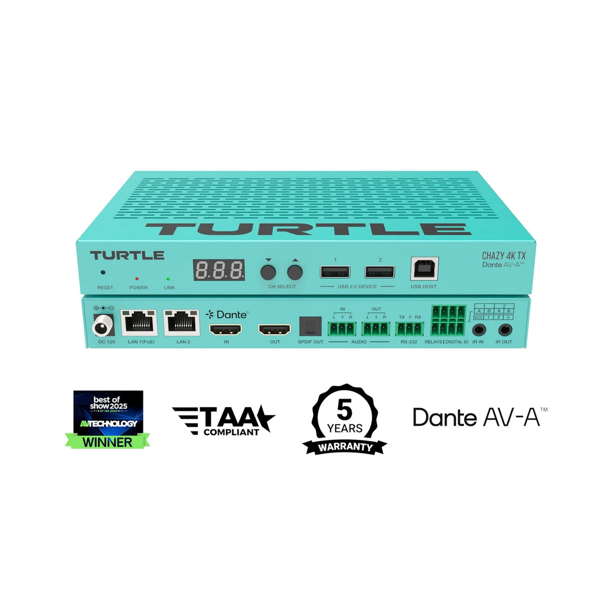 Turtle AV Chazy 4K TX Dante AV-A HDMI Encoder