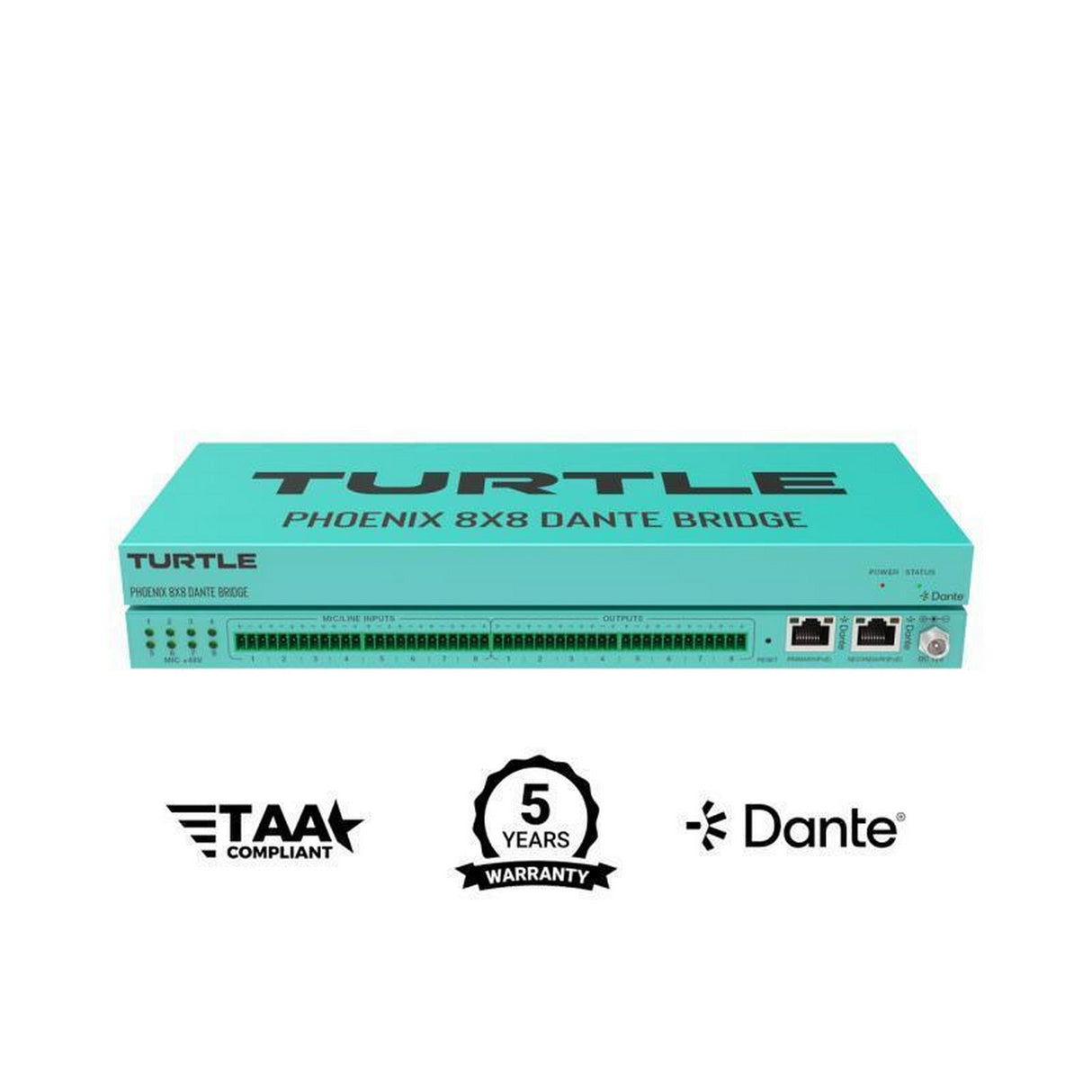 Turtle AV Phoenix 8x8 Dante Audio Bridge