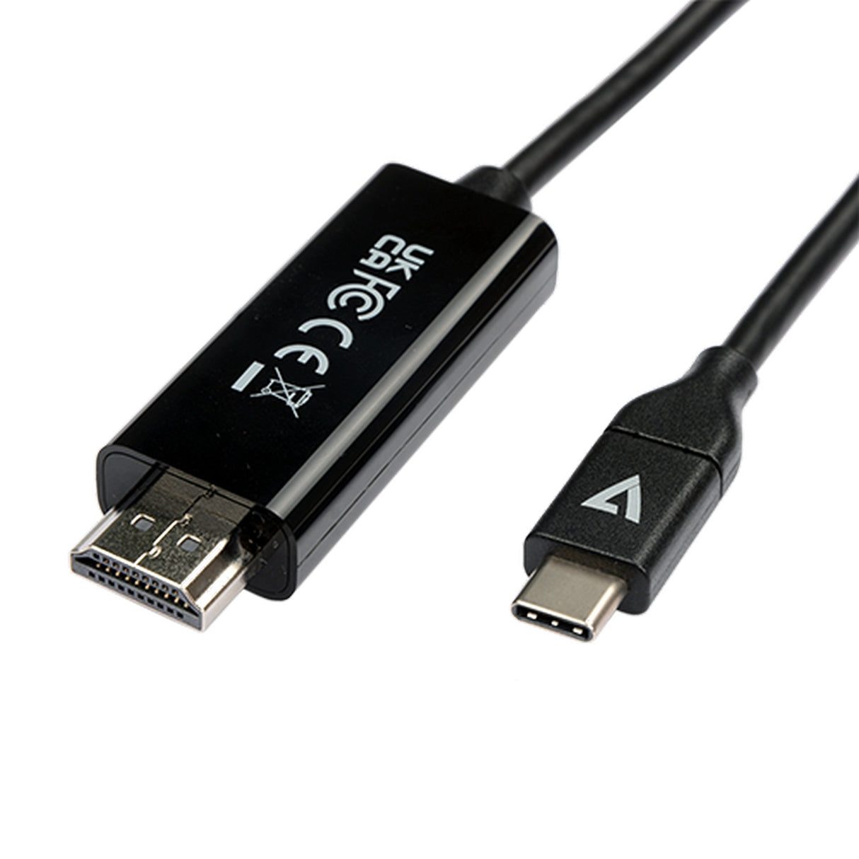 V7 V7UCHDMI-2M USB-C Male to HDMI 2.0 Male 21.6 Gbps 4K UHD Cable 6.6-Foot