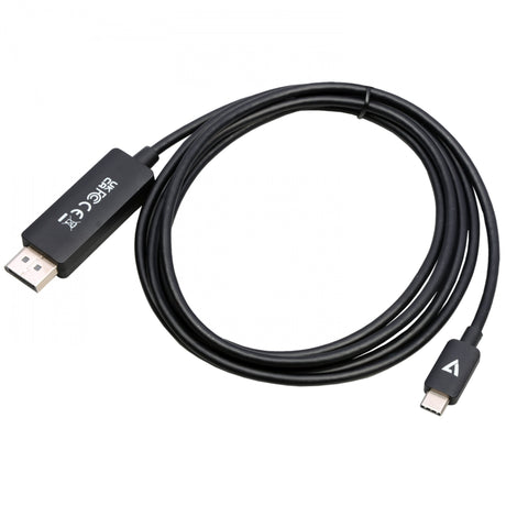 V7 V7USBCDP14-2M USB-C Male to DisplayPort 1.4 Male 32.4 Gbps 8K/4K UHD Cable