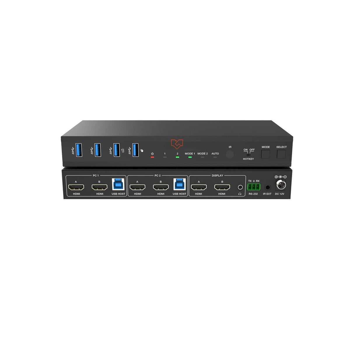 VigilLink 2-Port Dual 4K Monitor HDMI KVM Switch