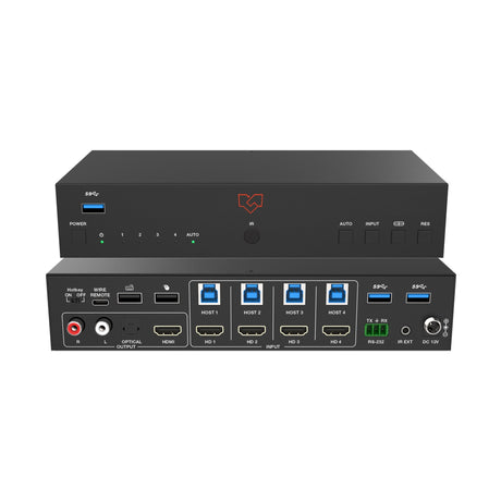 VigilLink 4-Port 4K60 HDMI Seamless KVM Switcher with Multi-Viewer