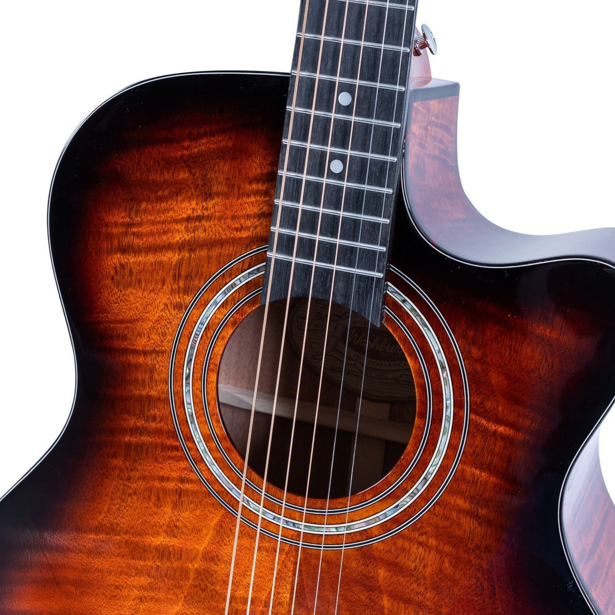 Washburn WCG12FCE Comfort Series Grand Auditorium Acoustic-Electric Guitar, Sunburst Gloss Finish