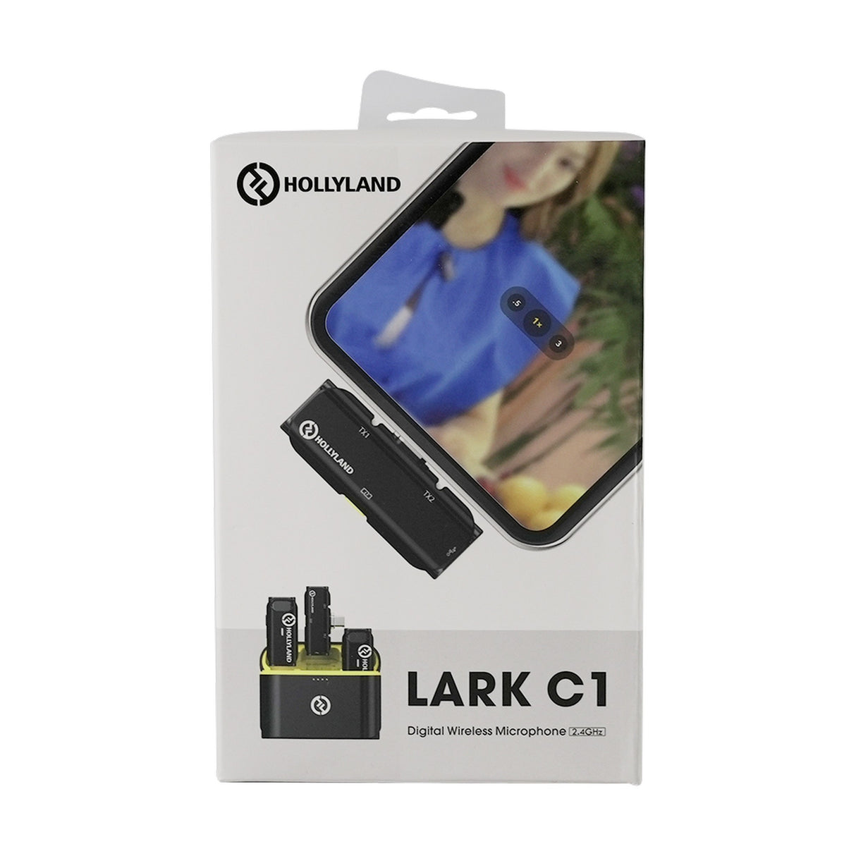 Hollyland Lark C1 Duo Wireless Lavalier Microphone for iPhone, Cool Black