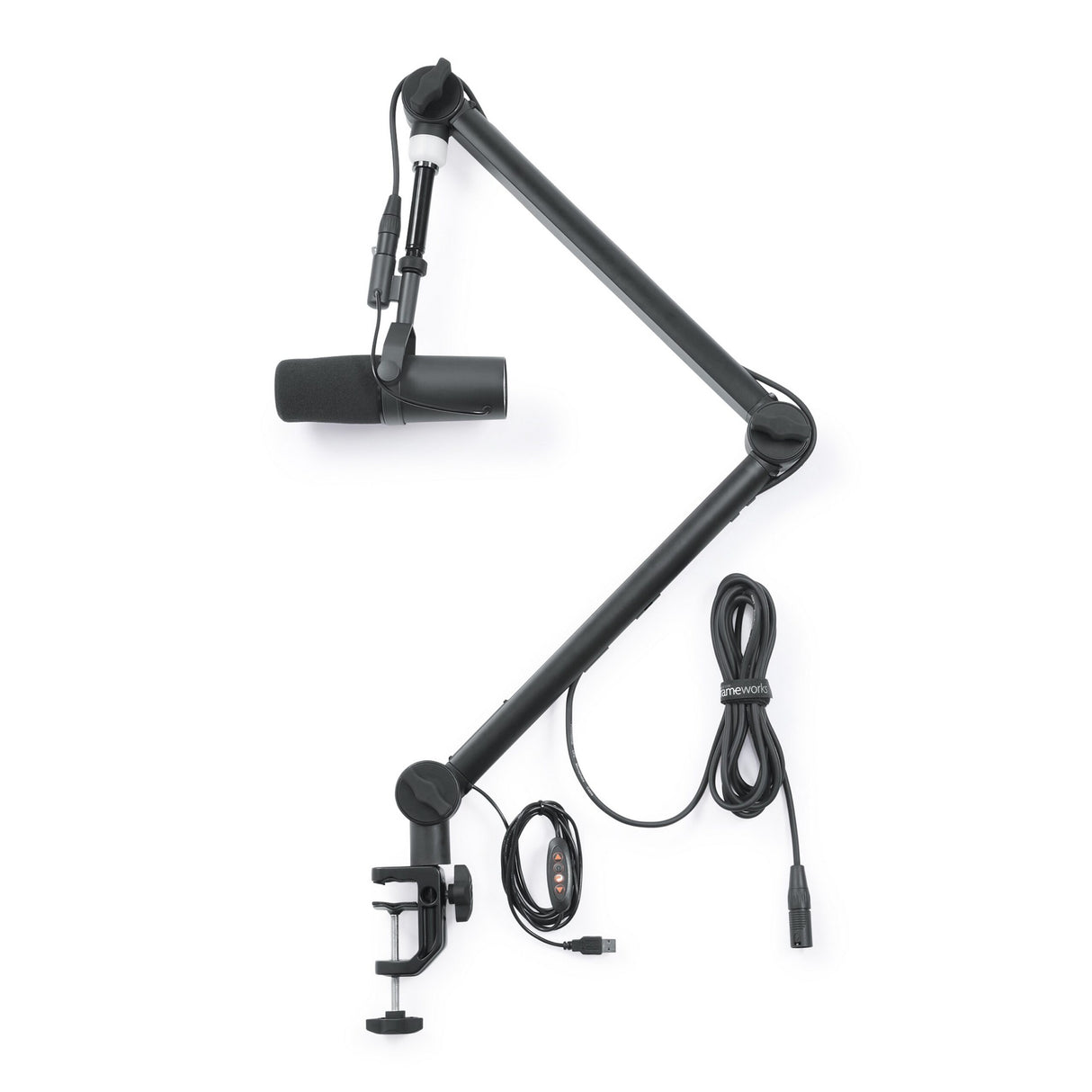 Gator GFWMICBCBM4000 Professional Broadcast Boom Microphone Stand with LED Light