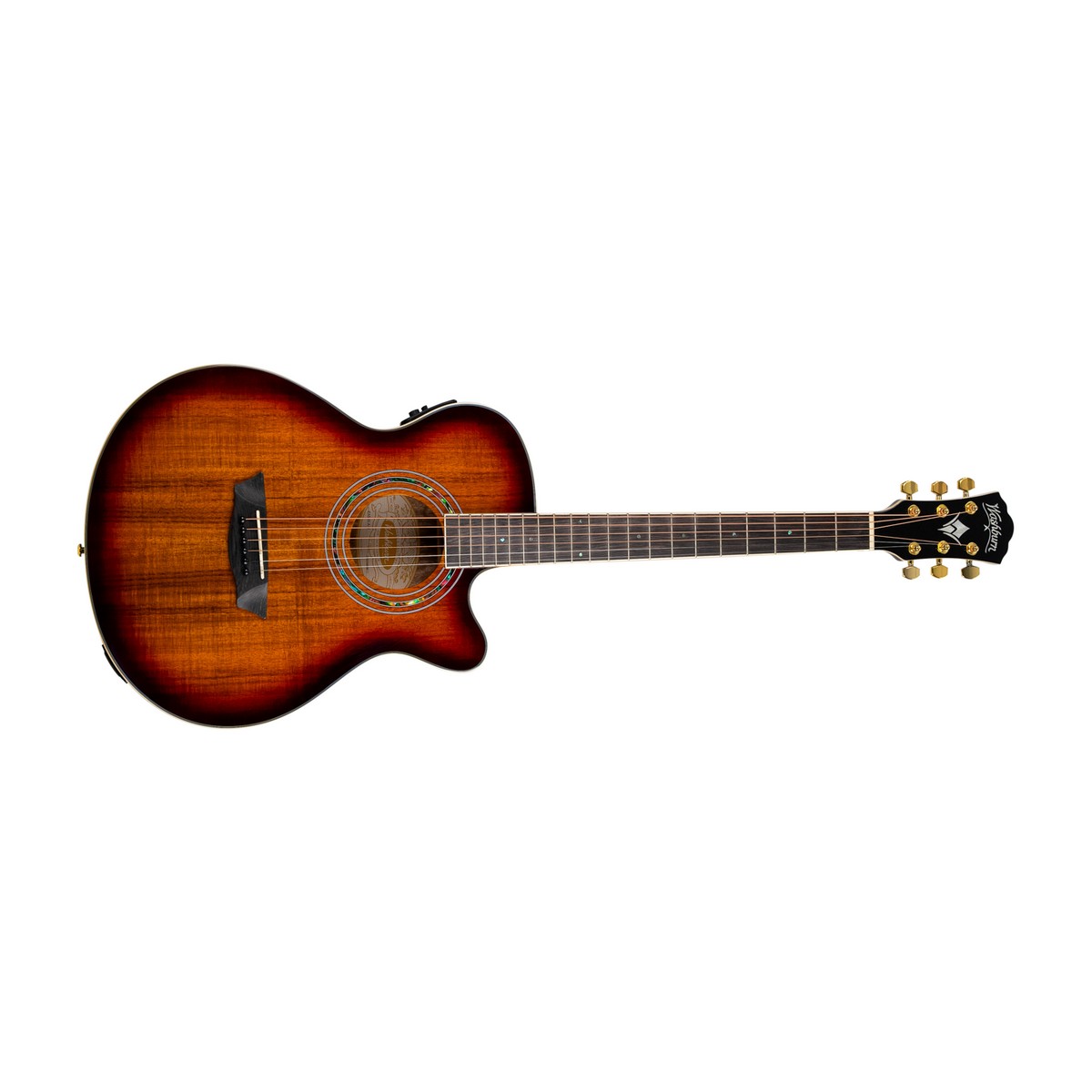 Washburn EA55G Festival Series Cutaway Acoustic/Electric Guitar KOA Burst - guitar