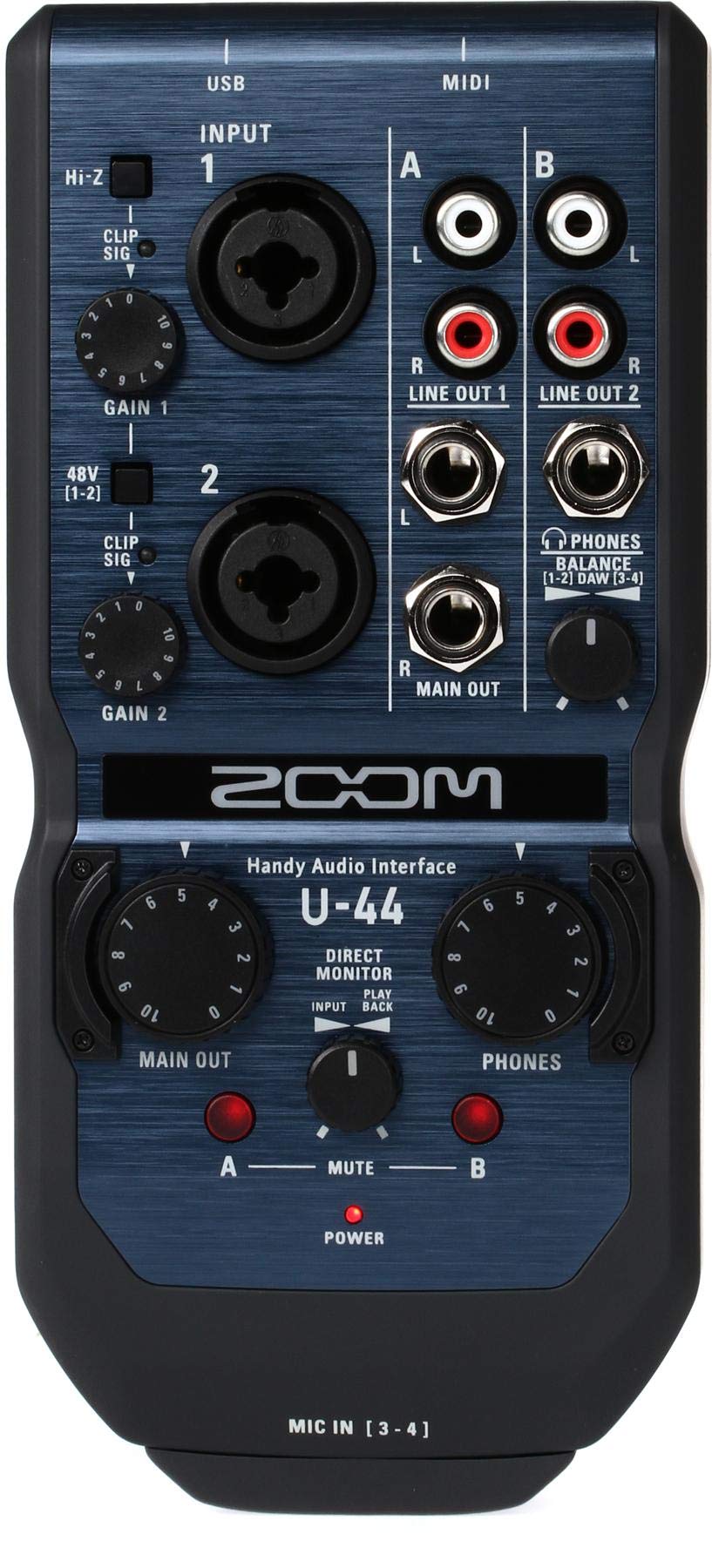Zoom U-44 Compact 4 In 4 Out Handy Audio Interface