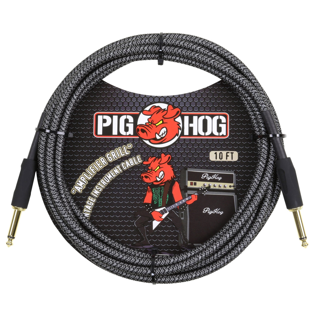 Pig Hog PCH10AG āAmplifier Grillā Instrument Cable 10ft.