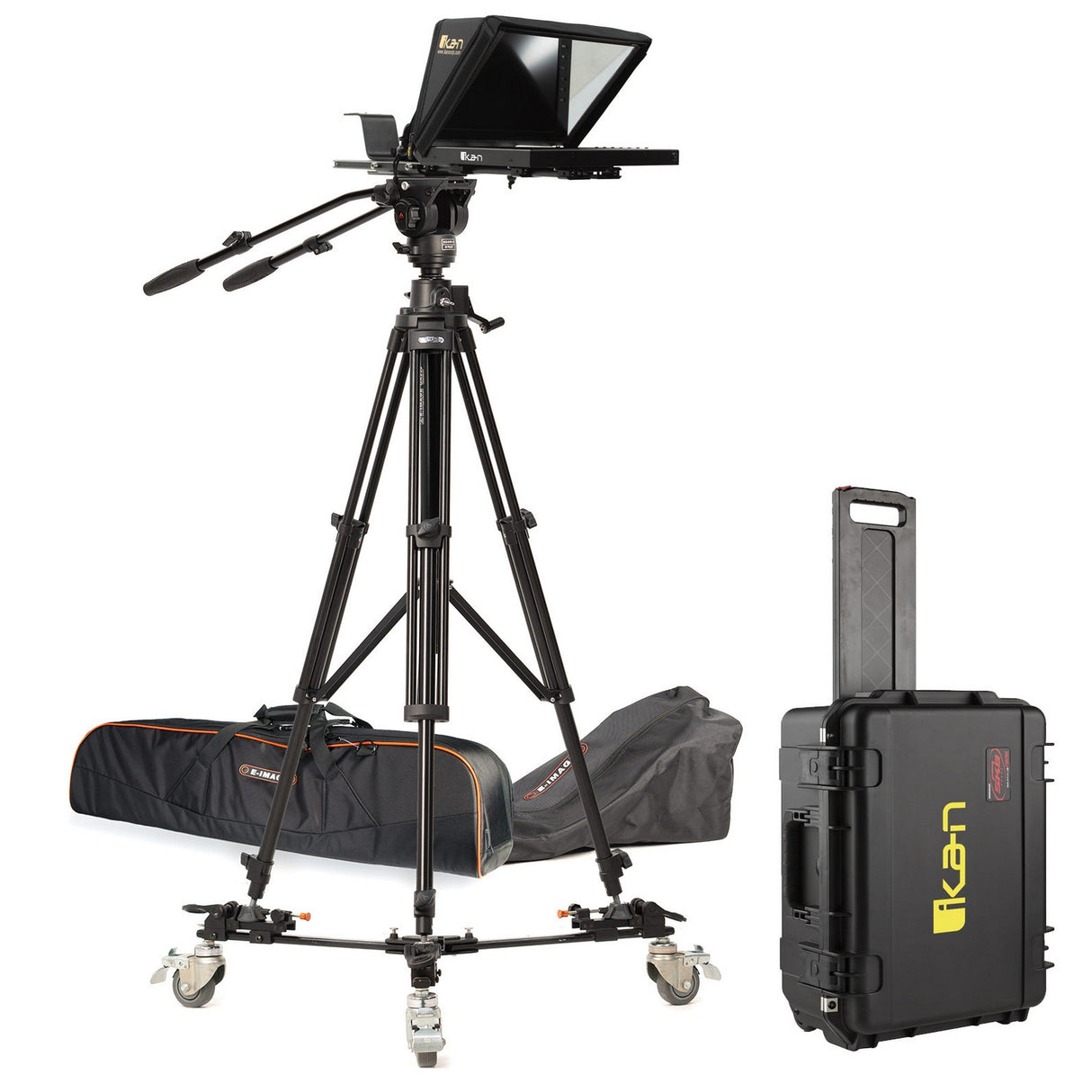 Ikan PT4200-PEDESTAL-TK 12-Inch Teleprompter with Pedestal/Dolly Turnkey and Travel Case