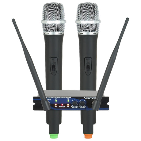 VocoPro UHF-28 Dual Channel UHF Wireless Handheld Microphone System 915.000-918.700