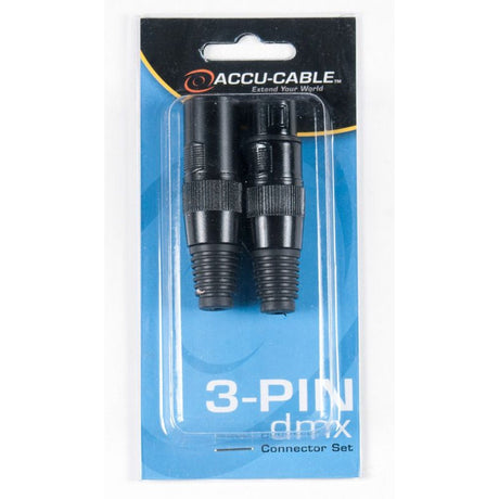 Accu Cable ACXLR3PSET 3-Pin, 1 Male and 1 Female XLR Connectors with Gold Pins