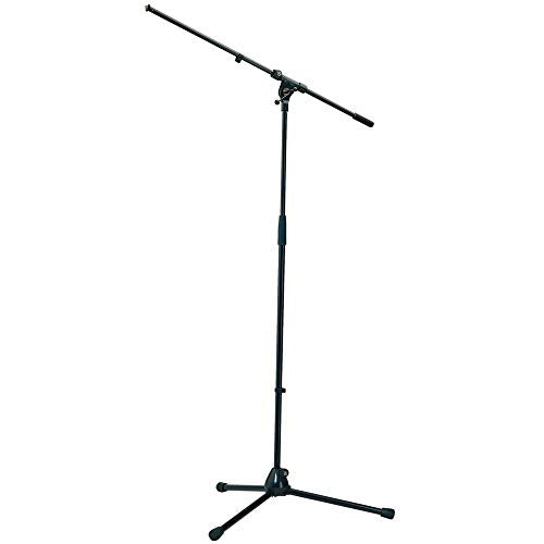 K&M 21020 Folding Microphone Stand with Boom Arm Long Legs