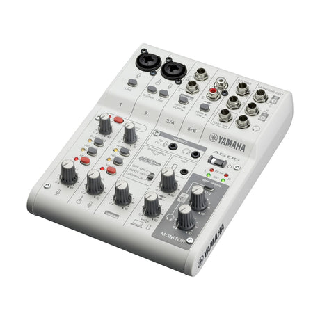 Yamaha AG06MK2 6-Channel Live Streaming USB Audio Interface Mixer, White
