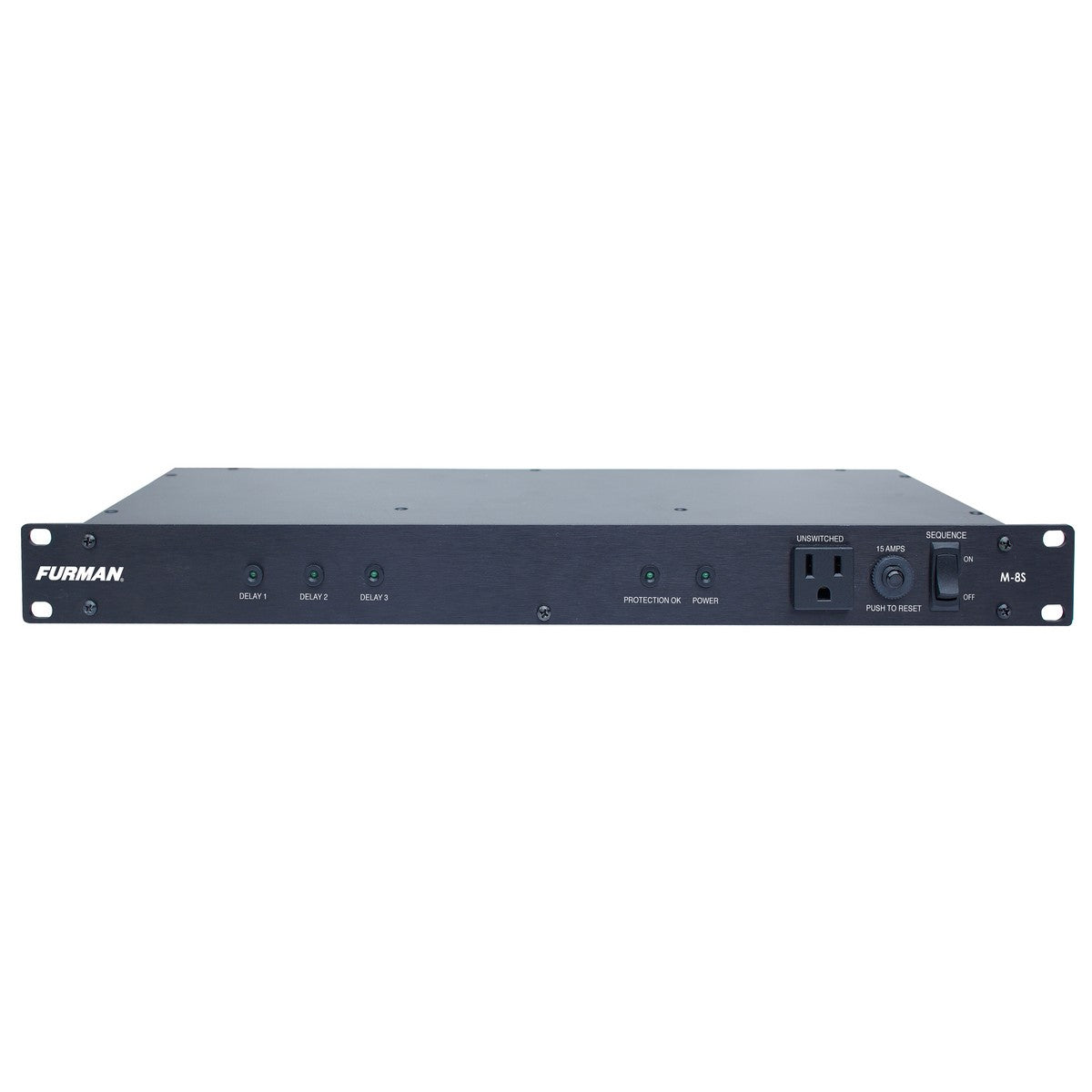 Furman M-8S 15A Standard Power Conditioner with Power Sequencing 9 Outlets 1RU 10 Feet Cord