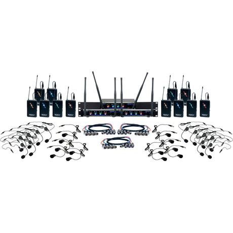 VocoPro Digital-PLAY-12 UHF Wireless 12-Channel Headset/Lapel Microphone System 902-927.2 MHz