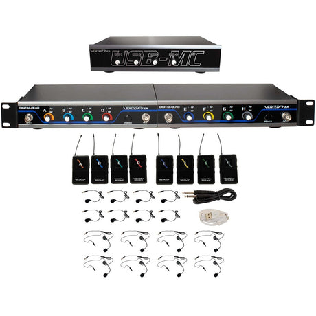 VocoPro USB-Play-8 Wireless 8-Channel Headset/Lapel Micophone/USB Interface System 902-927.2 MHz