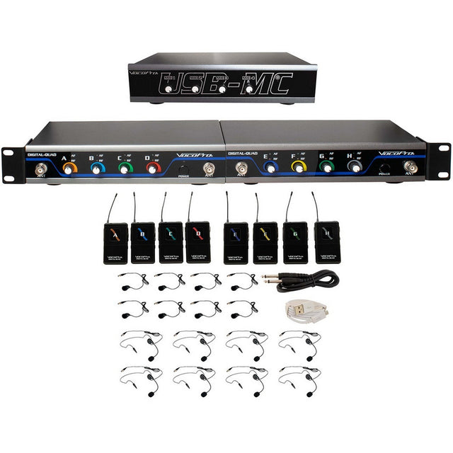 VocoPro USB-Play-8 Wireless 8-Channel Headset/Lapel Micophone/USB Interface System 902-927.2 MHz