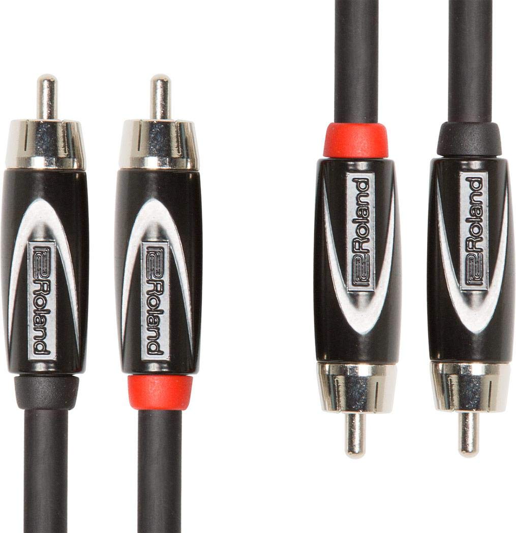 Roland RCC-15-2R2R 180 Inch Low Capacitance Interconnect Dual RCA Jack Black Series Heavy Duty Instrument Cable