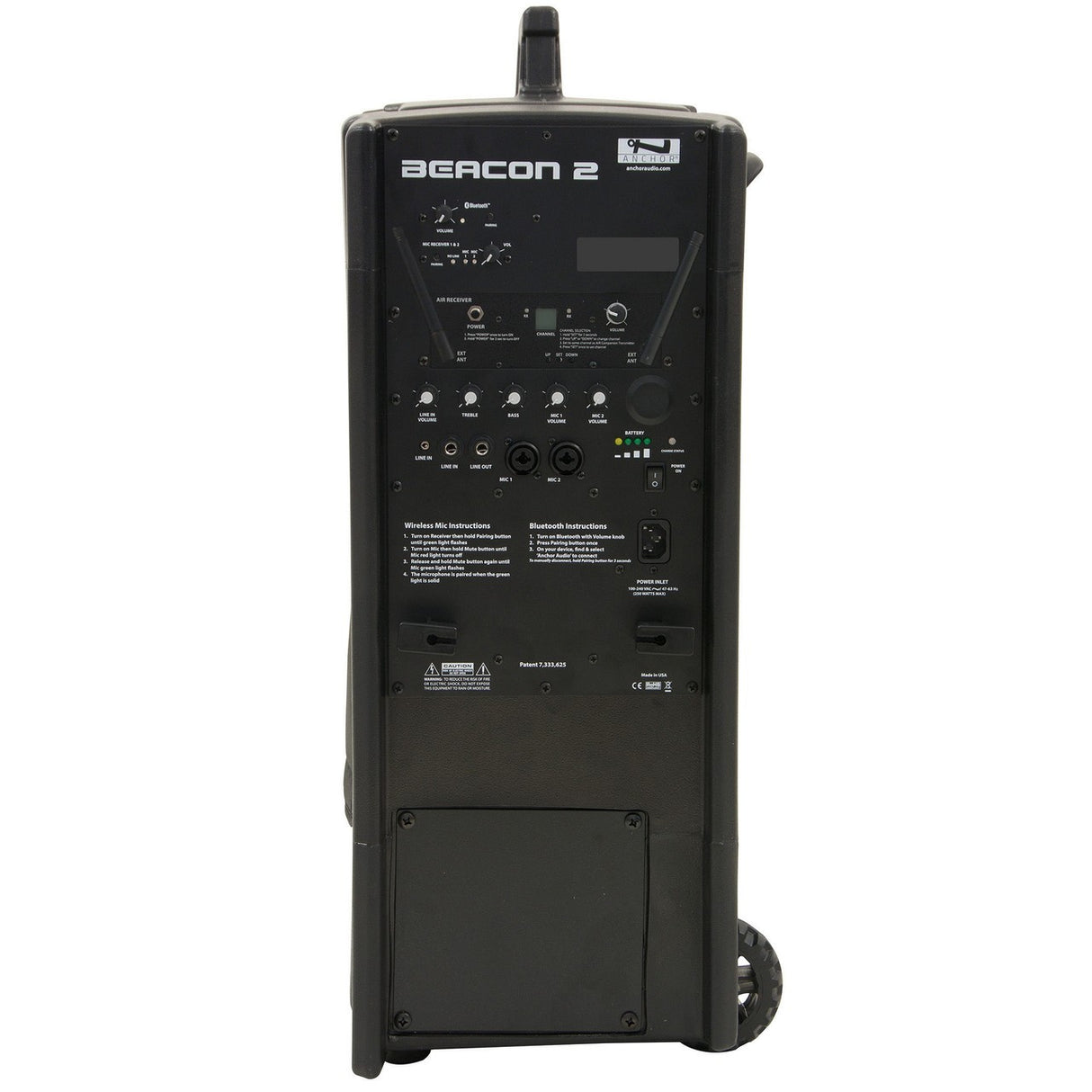 Anchor Audio BEA2-RU2 Beacon 2 with Built-in Bluetooth AIR Wireless Receiver and Dual Wireless Mic Receiver