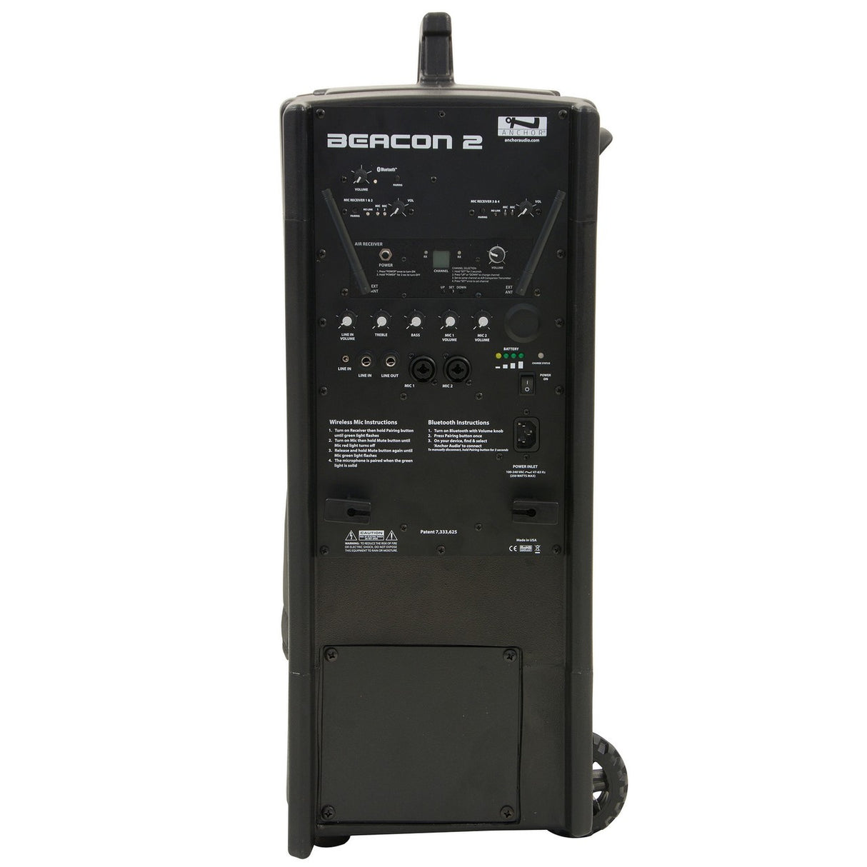 Anchor Audio BEA2-RU4 Beacon 2 with Built-in Bluetooth AIR Wireless Receiver and 2 Dual Wireless Mic Receivers