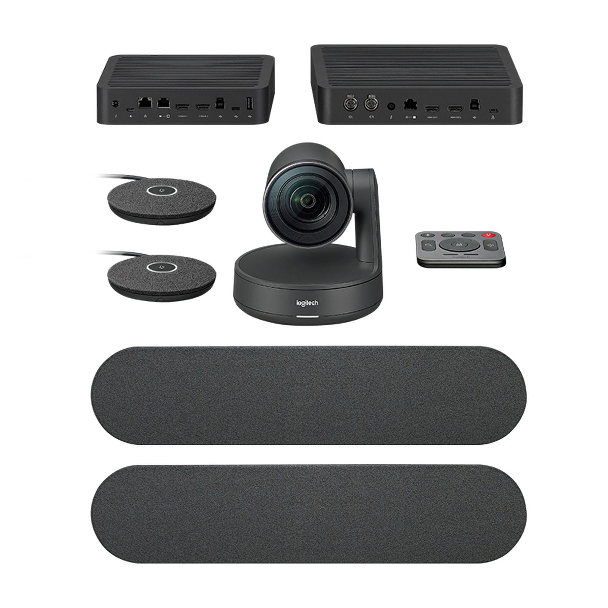 Logitech Rally Plus Premium Ultra-HD Conference Camera System with 2 Speakers 2 Microphone Pods Display Hub Table Hub