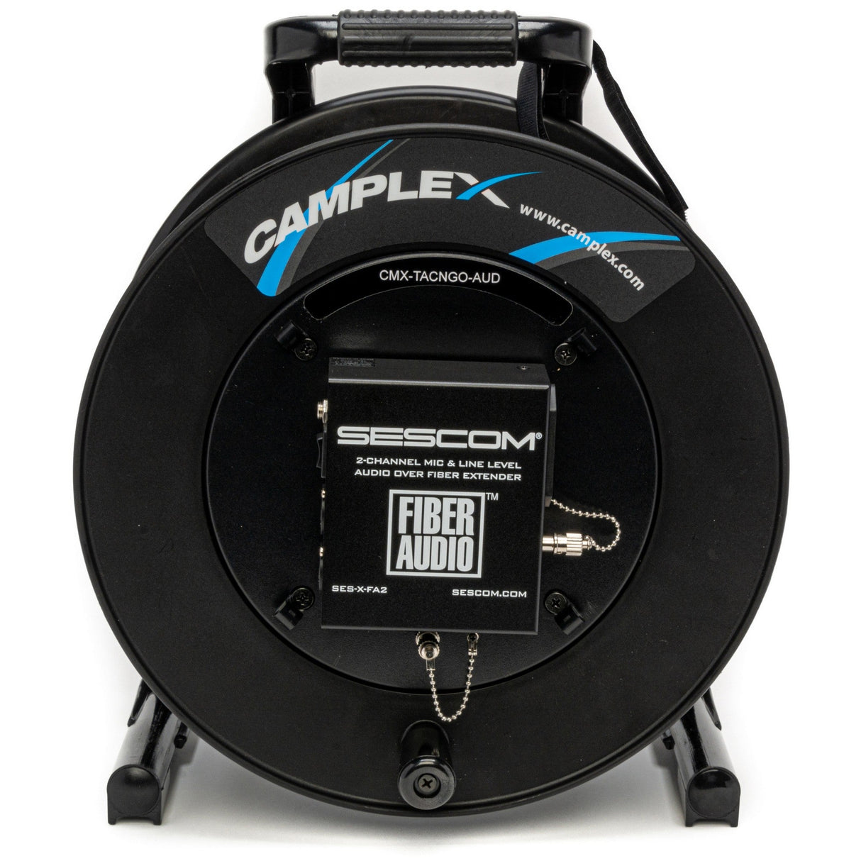 Camplex TACNGO-AUD 2-Channel Line/Mic Audio Fiber Optic Tactical Cable Reel Extender System 1000-Foot