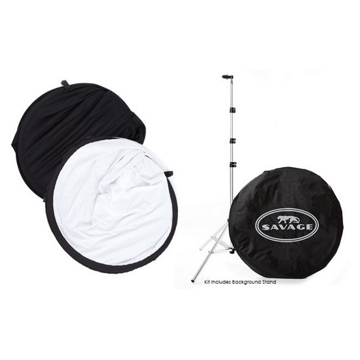 Savage CB112-67-KIT Collapsible Background Black/White 6 x 7-Feet Kit