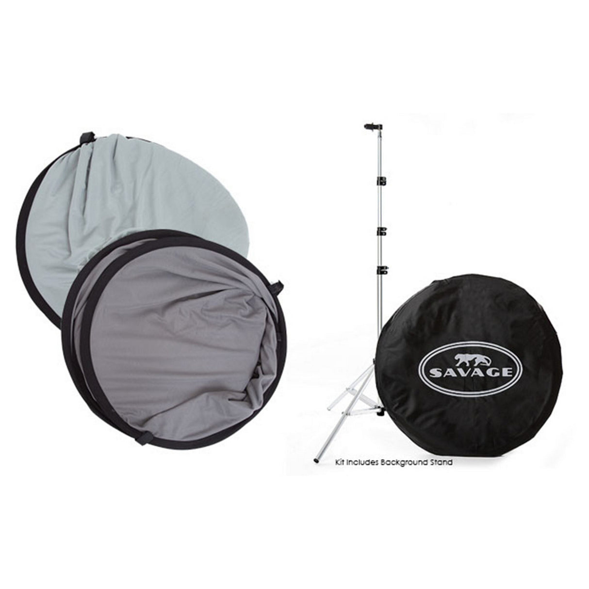 Savage CB114-67-KIT Collapsible Background Dark/Light Gray 6 x 7-Feet Kit