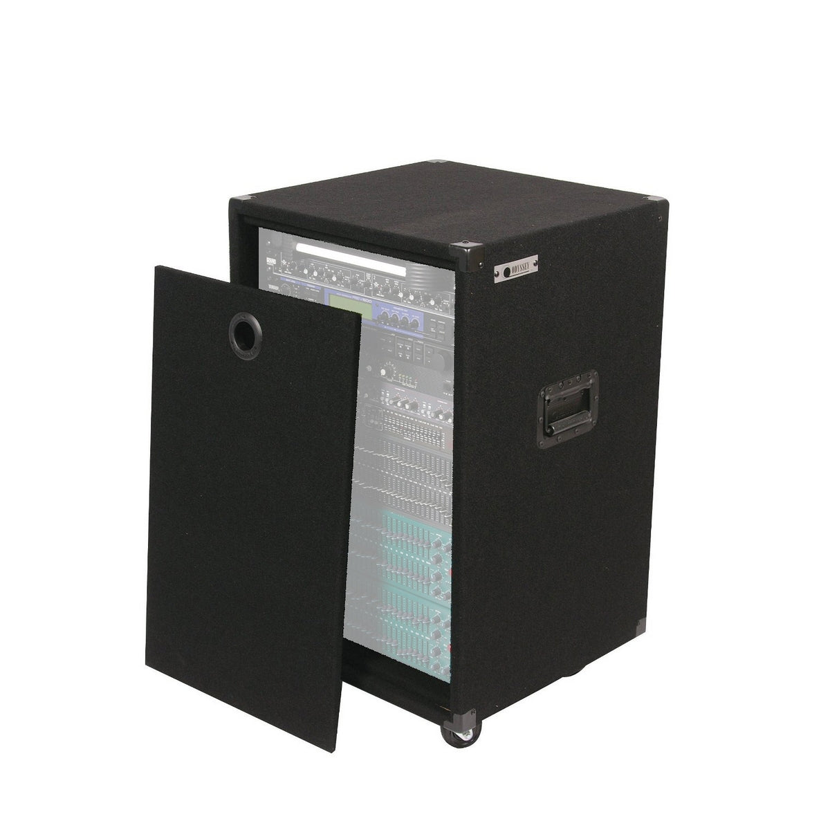 Odyssey 16 Space Carpeted Medium Duty Amp Rack with Wheels / Casters