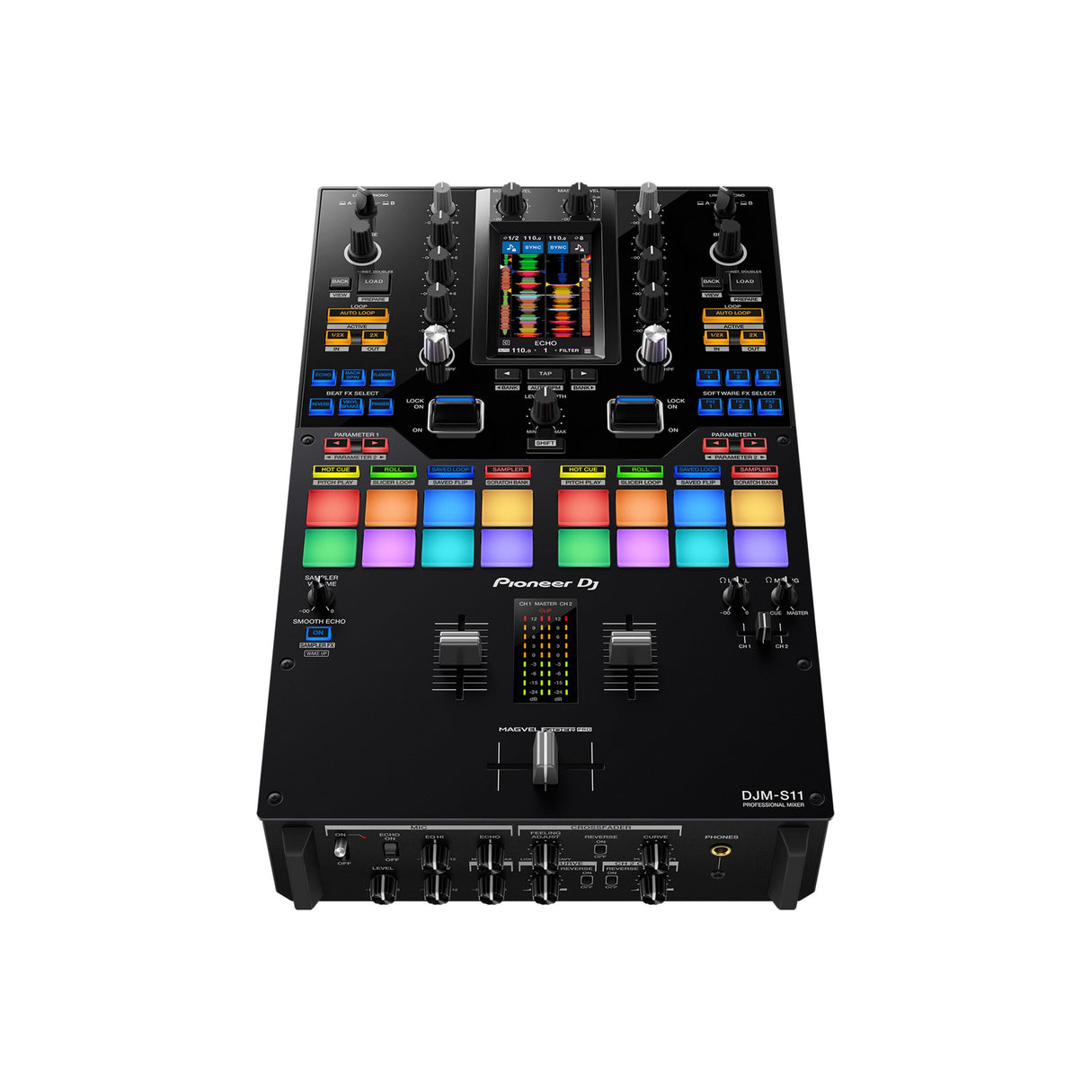 Pioneer DJ DJM-S11 Professional Scratch Style 2-Channel DJ Mixer, Black