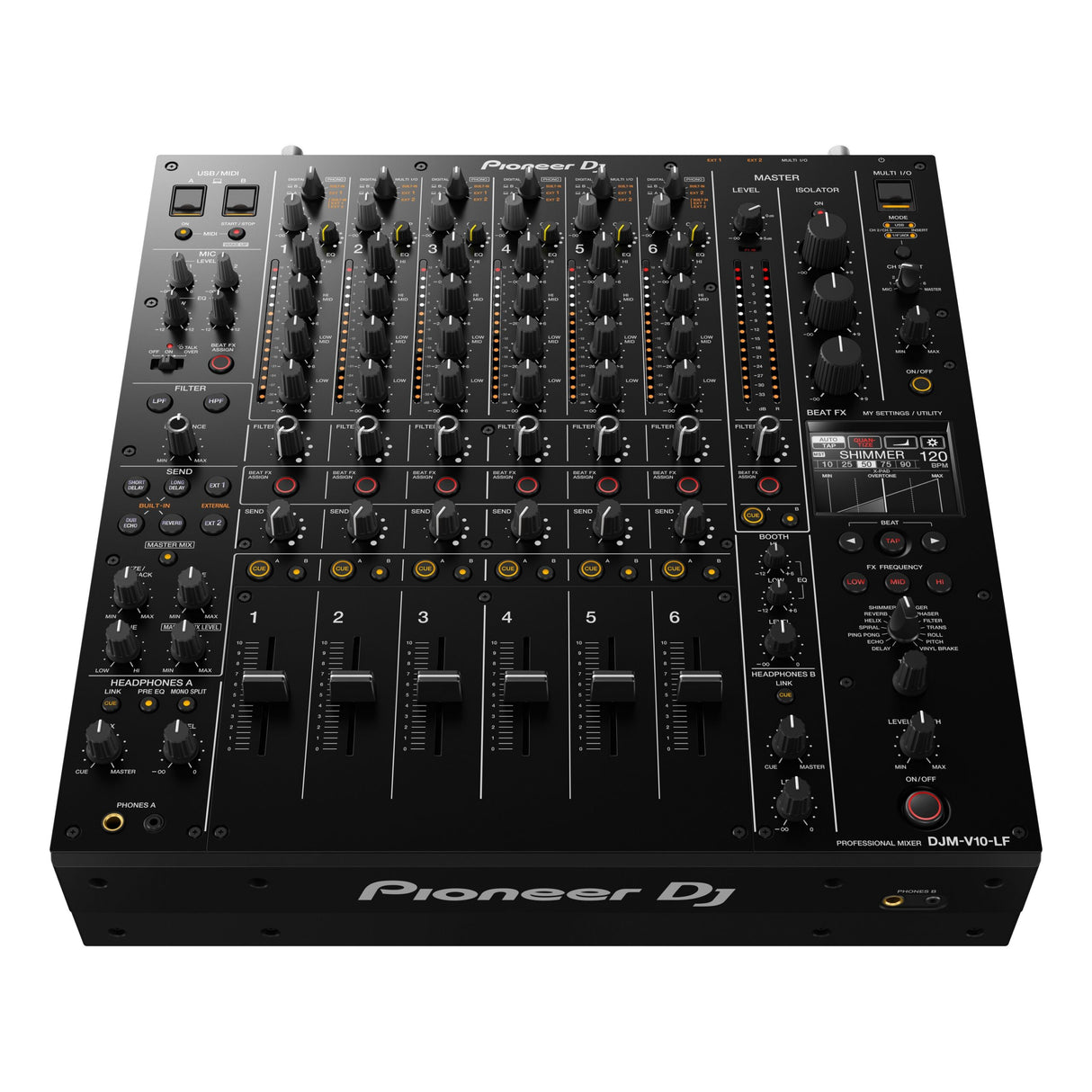 Pioneer DJ DJM-V10-LF Creative Style 6 Channel Mixer with Long Fader