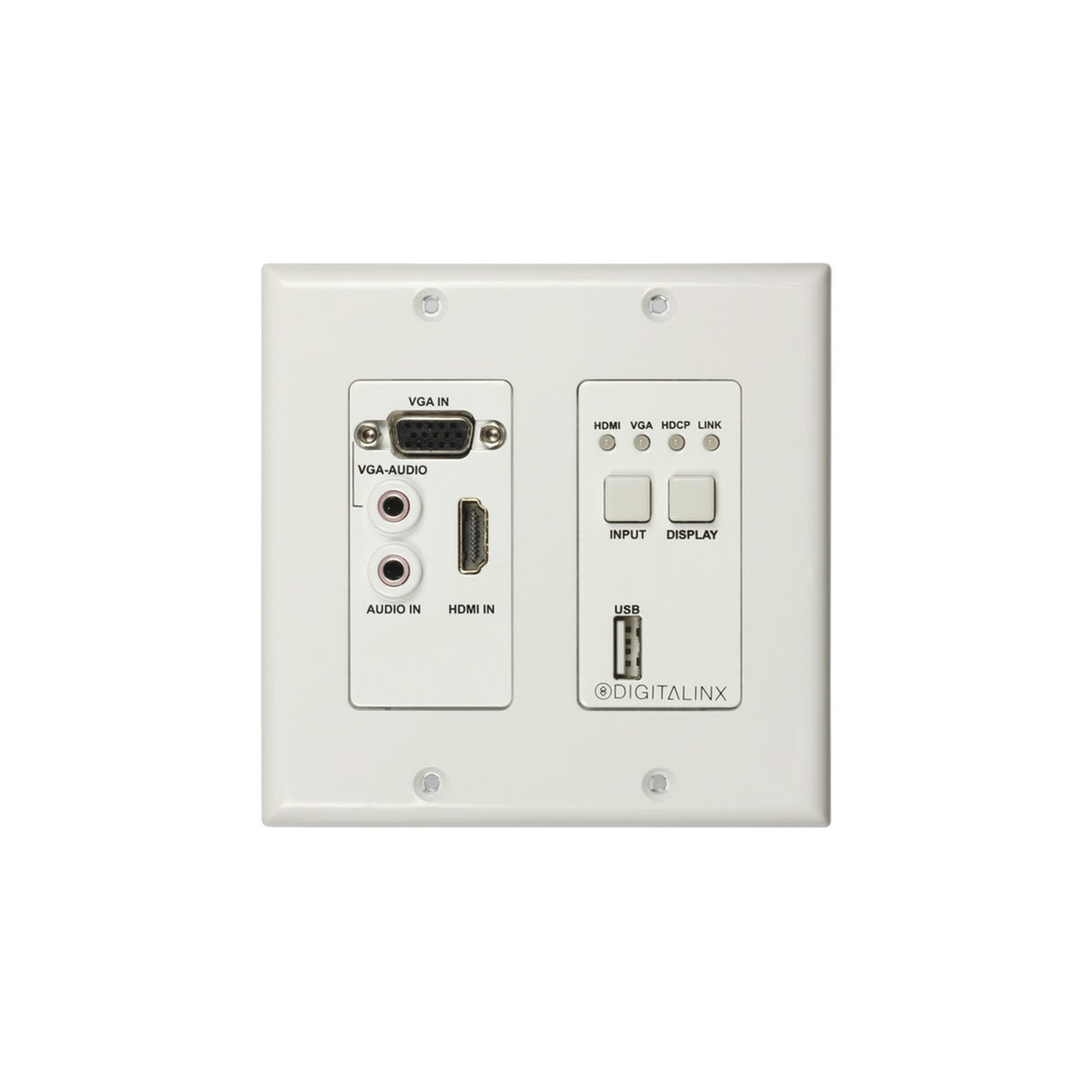 DigitaLinx DL-HDBT2-WP-KIT 4K 10.2G HDMI VGA and USB 2.0 Wall Plate Extender Set