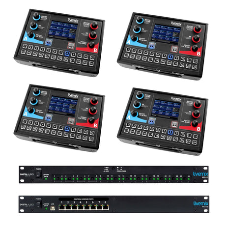 LiveMix LM-ANALOG-SK1 Analog Bundle with 4 CS-DUO Mixers 1 MIX-16 and 1 AD-24