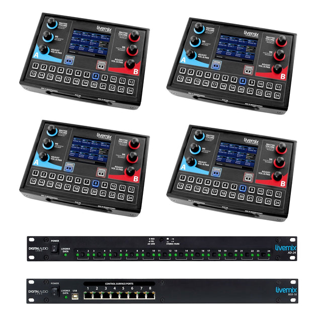 LiveMix LM-ANALOG-SK1 Analog Bundle with 4 CS-DUO Mixers 1 MIX-16 and 1 AD-24