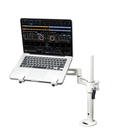 ProX XZF-LTARM PKG WH Articulating Laptop Tray Arm Pole for Control Tower DJ Podium White