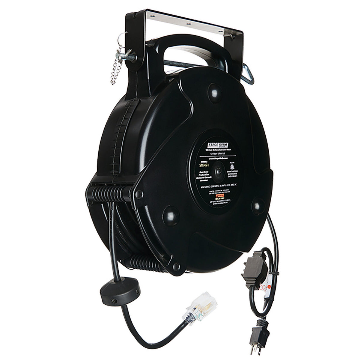 Stage Ninja STX-45-1 45 Foot Retractable 12/3 Power Reel 20 Amp