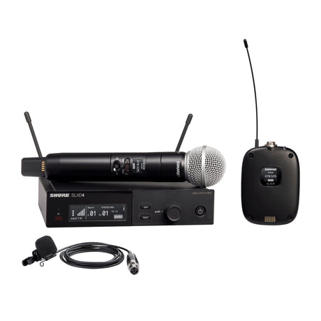 Shure SLXD124/85M Digital Wireless Combo System with SM58 Handheld and WL185m Lavalier Microphones - G58: 470–514 MHz