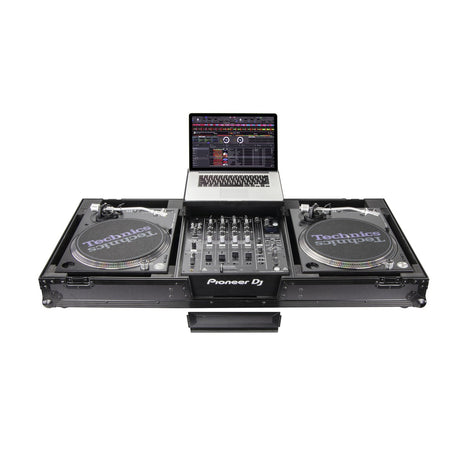 Odyssey Cases FZGSLBM12WRBL Black Label Low Profile Glide Style Universal Turntable DJ Coffin with Wheels