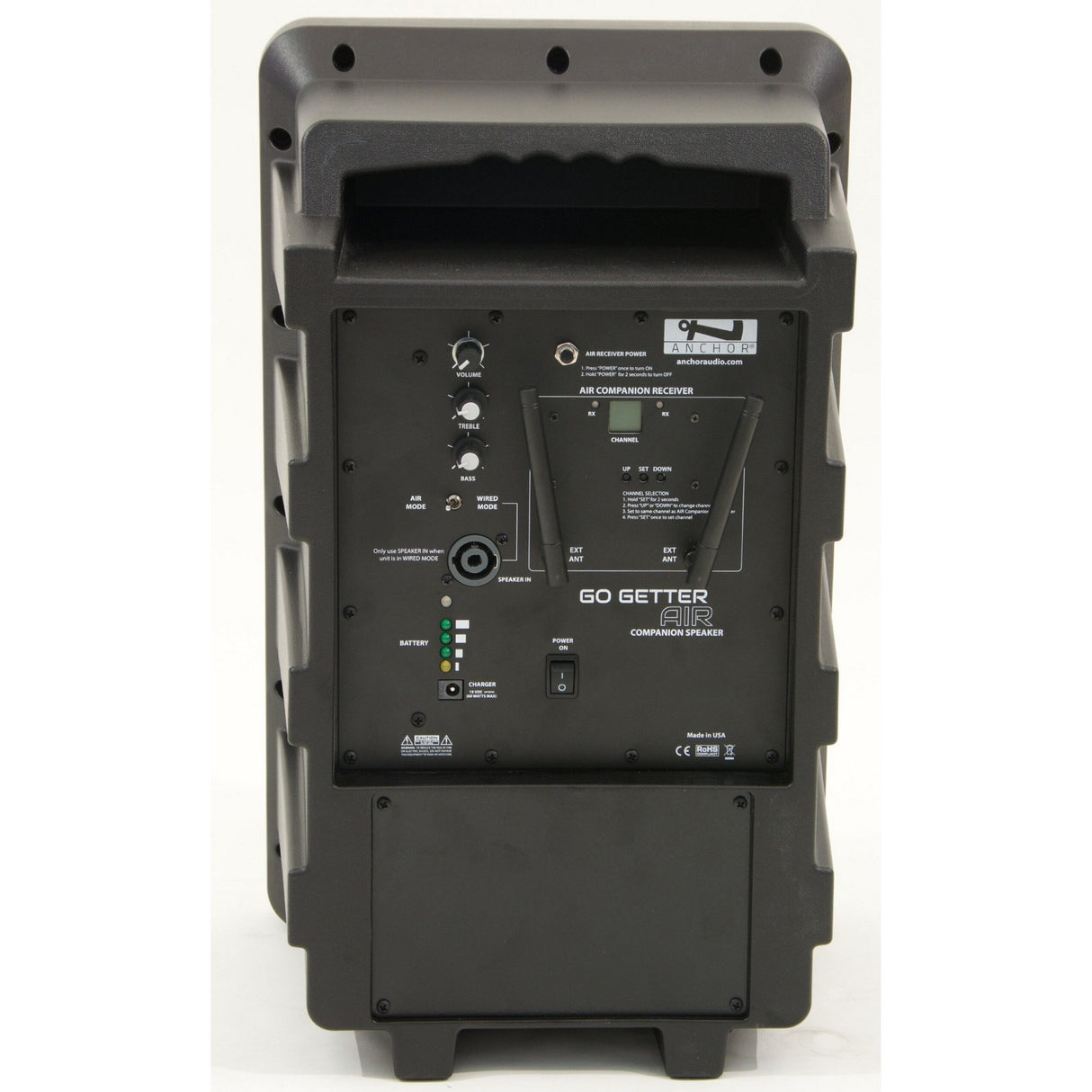 Anchor Audio GG2-AIR Go Getter 2 Portable Bluetooth Sound System with Anchor-Air Cable Free Network Receiver