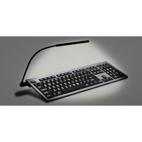 Logickeyboard LargePrint Nero Black on White PC Keyboard | XL Printed Slim Line Keyboard Black on White