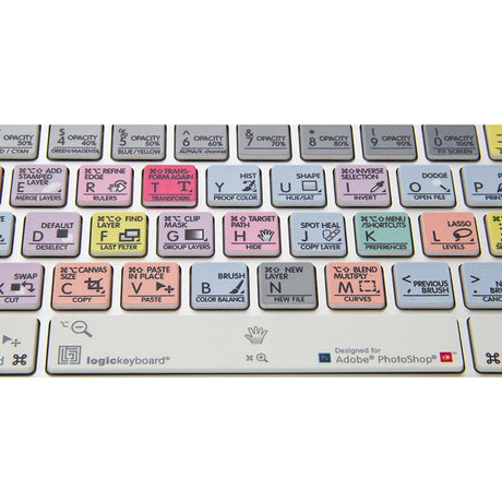 Logickeyboard Adobe PhotoShop CC Apple Advance Alu Keyboard | Ultra Thin Shortcut Keyboard for Adobe Photoshop CC