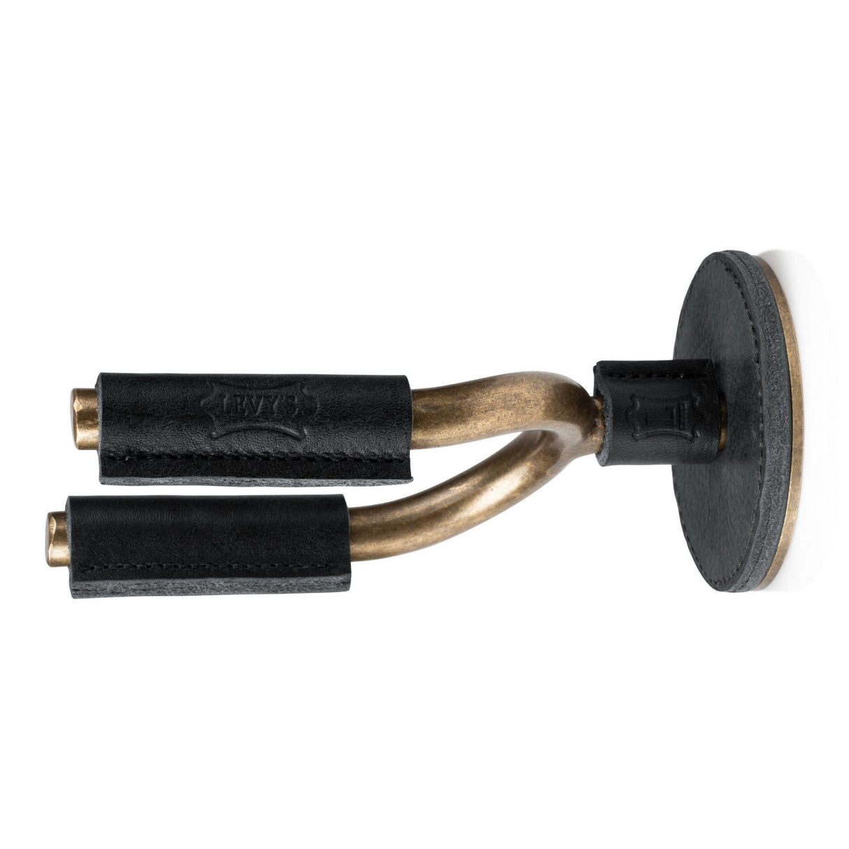 Levy’s Brass Forged Guitar Hanger with Black Leather - accessories
