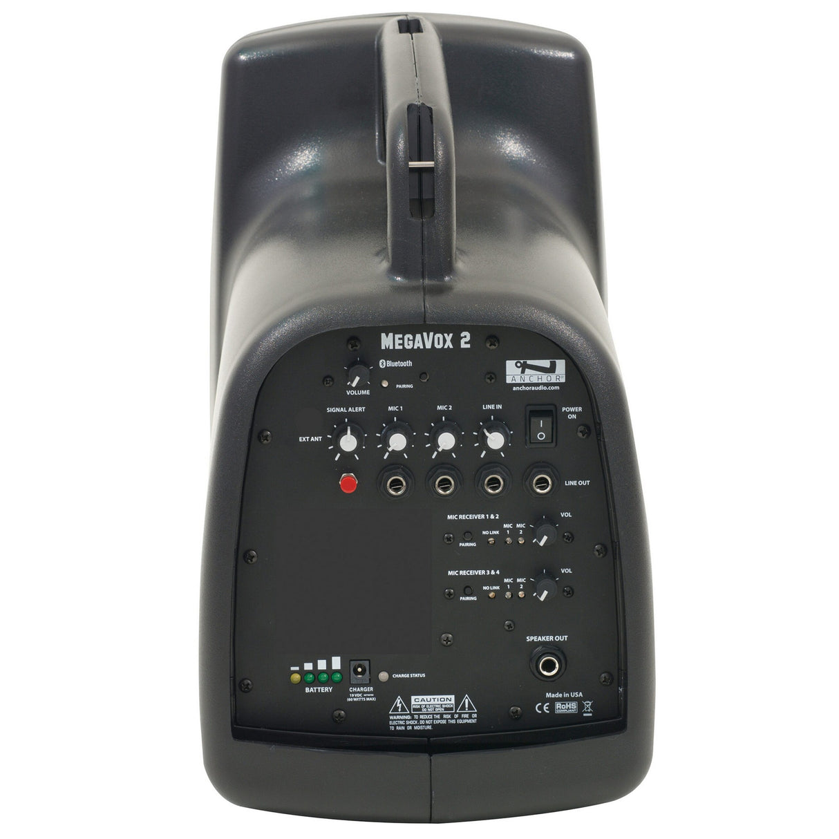 Anchor Audio MEGA2-U4 MegaVox 2 with Built-In Bluetooth and 2 Dual Wireless Microphone Receivers