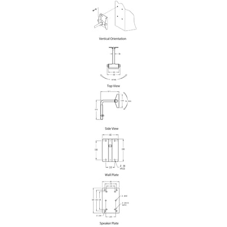Adaptive Technologies MM-024-BT 60LB Indoor Speaker Wall Mount Single Unit