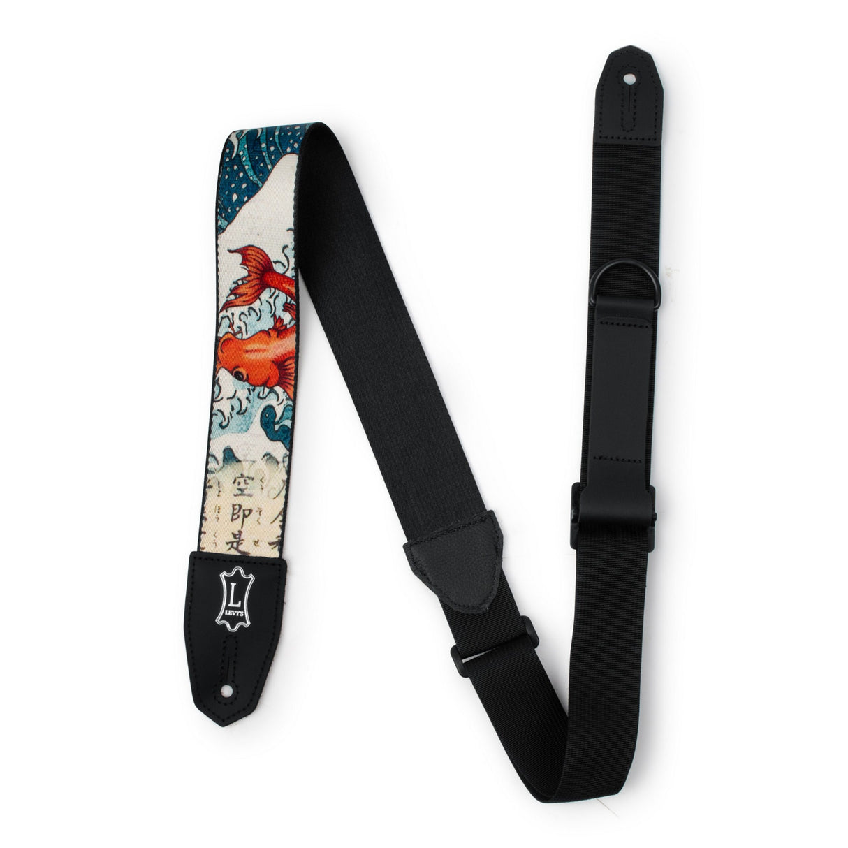 Levy’s Right Height 2-Inch Wide Polyester Guitar Strap with Koi Fish and Wave Motif - accessories