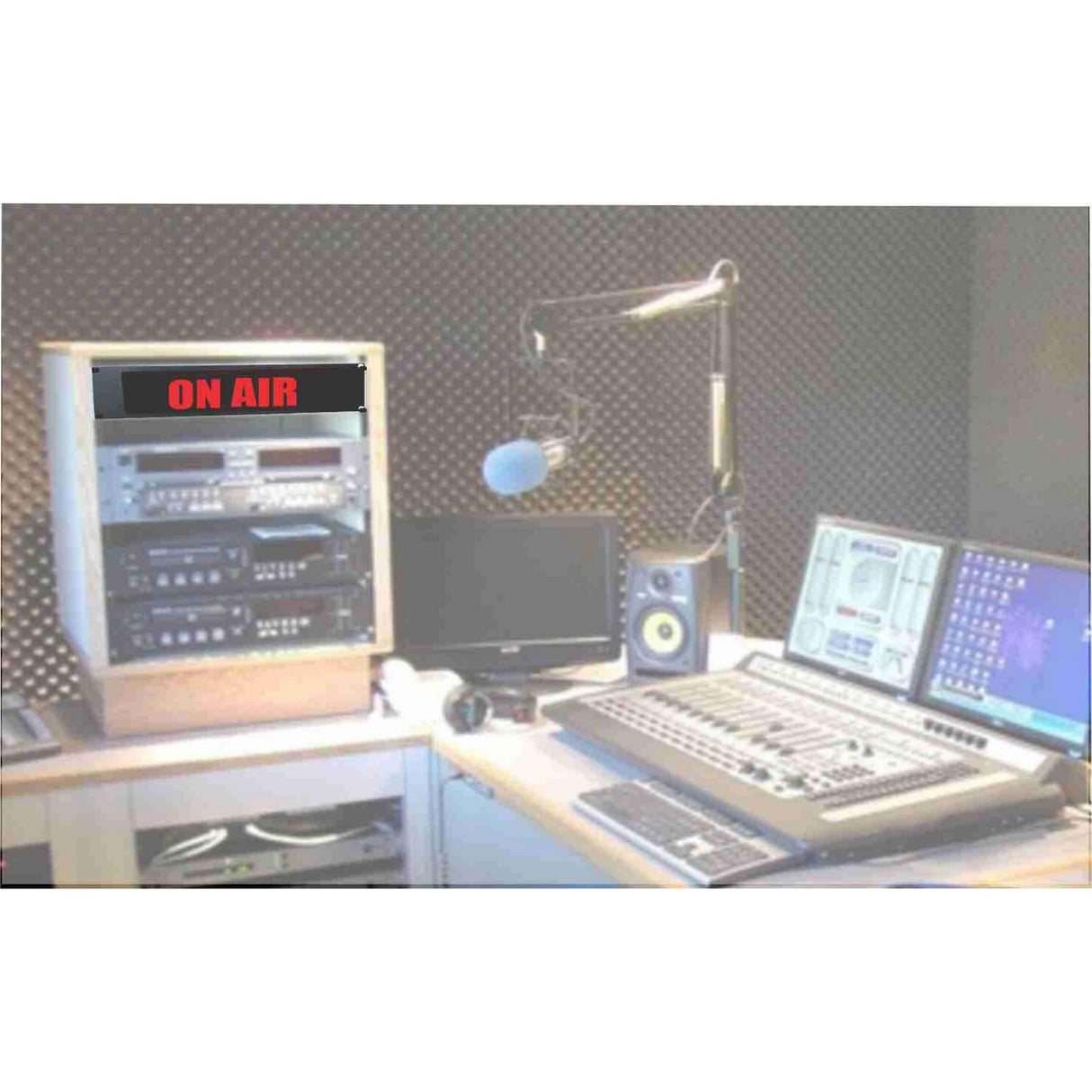 American Recorder ’ON AIR’ 2U Rackmount LED Lighted Sign Red