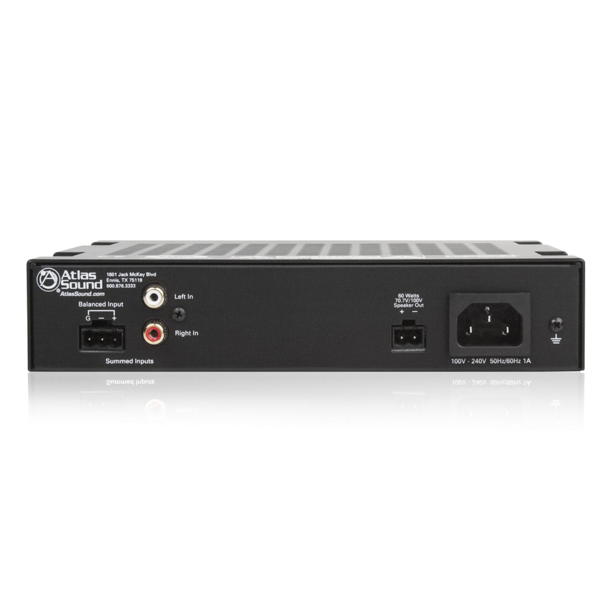 Atlas Sound PA60G Single Channel 60-Watt Power Amplifier with Global Power Supply