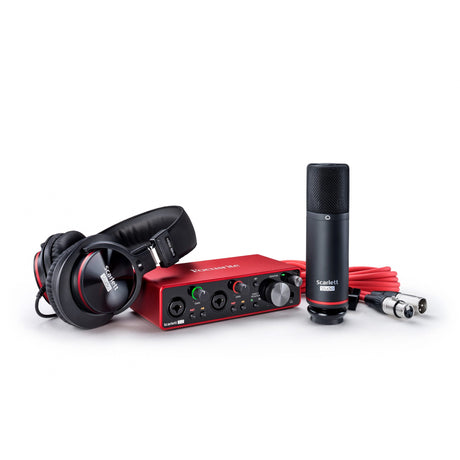 Focusrite Scarlett 2i2 2 x 2 USB Audio Interface with Condenser Microphone and Headphone Studio 3rd Generation