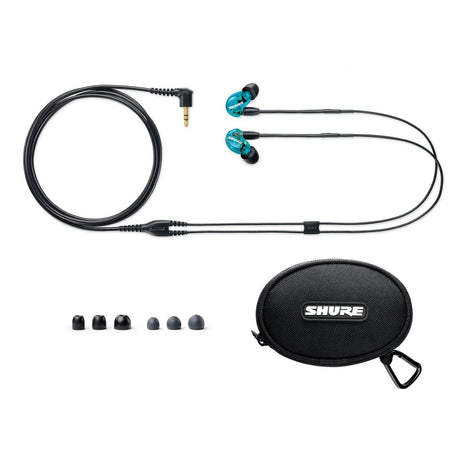 Shure SE215SPE | Sound Isolating Earphone with Gray Standard 3.5mm Cable, Blue